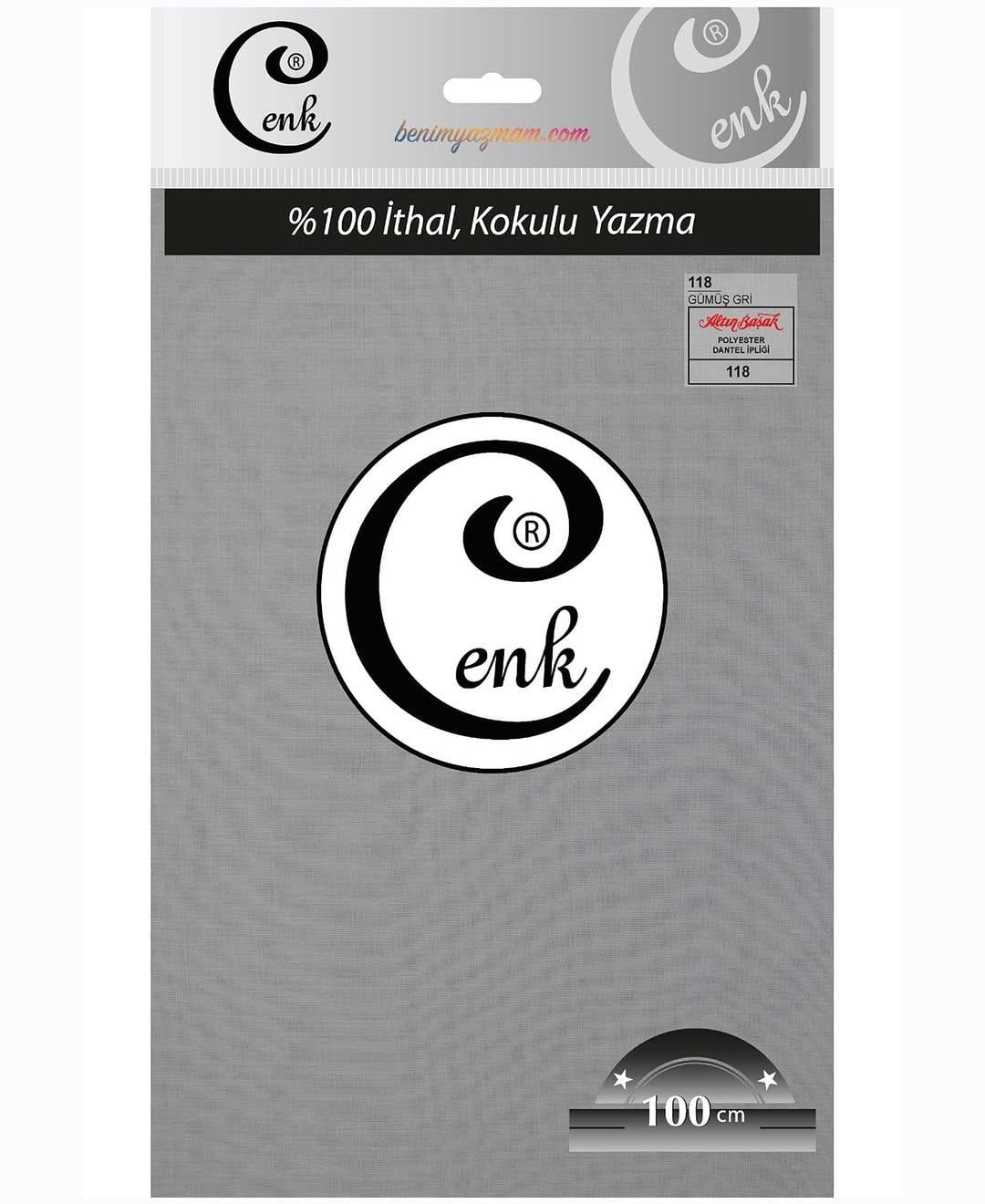 Cenk Düz Renk Poşetli Yazma (Gümüş Gri)118
