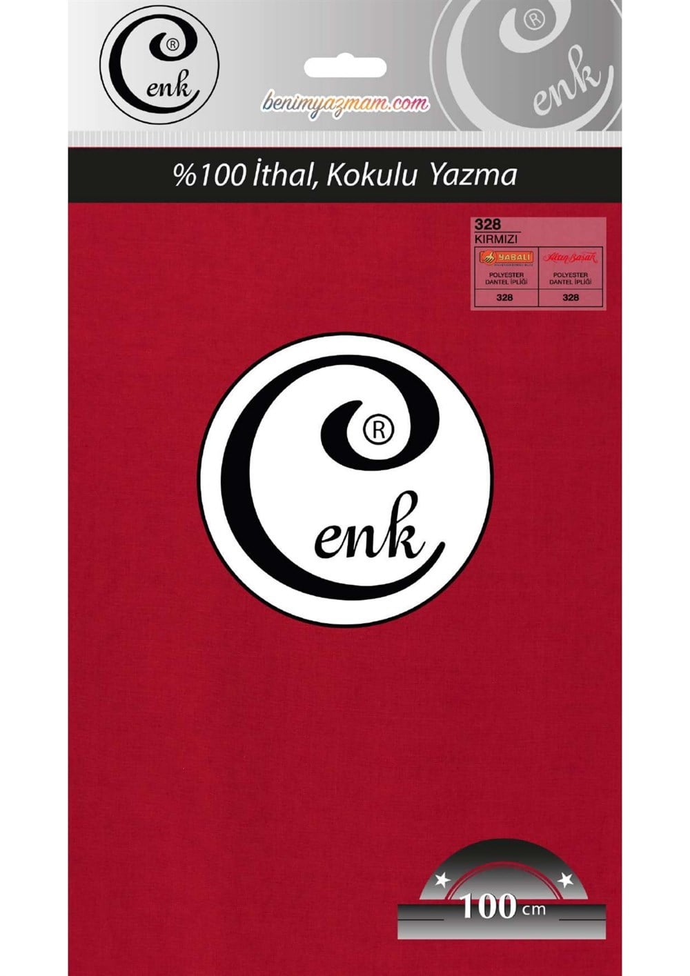 Cenk Düz Renk Poşetli Yazma (Kırmızı)328