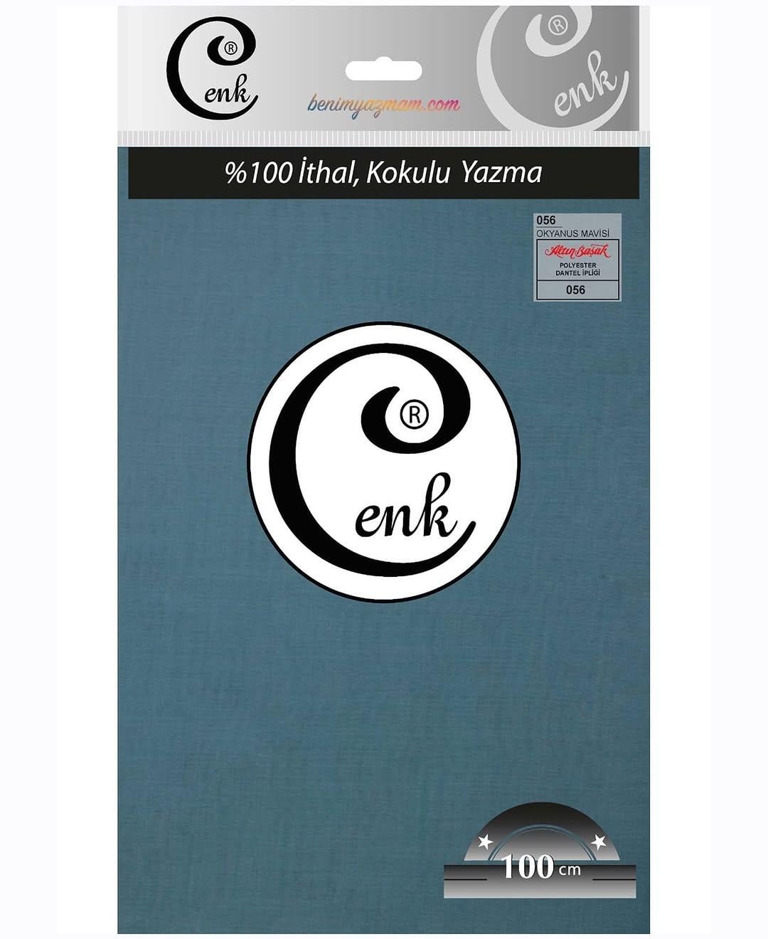 Cenk Düz Renk Poşetli Yazma (Okyanus Mavisi)056