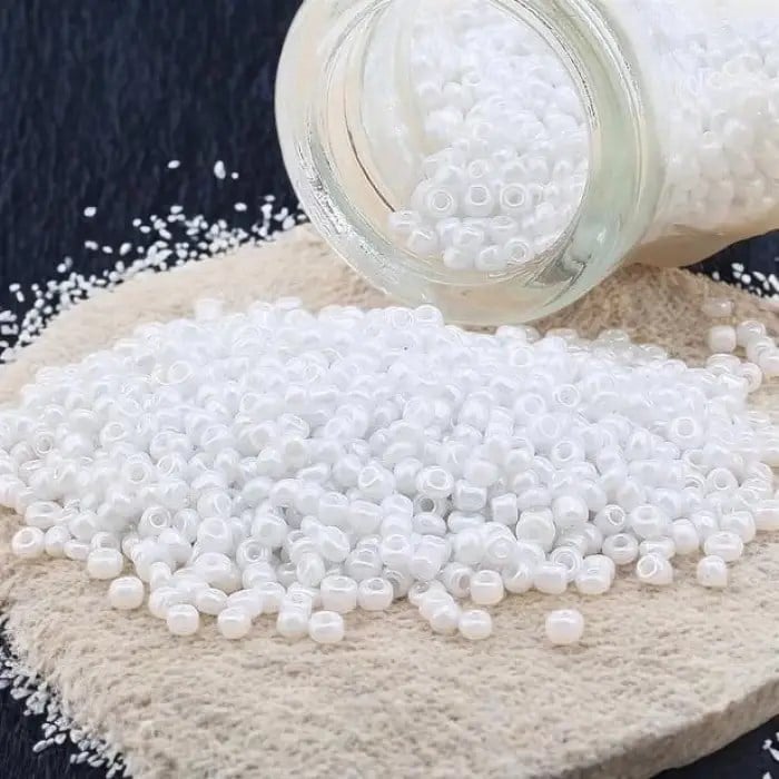 Beyaz Dökme Kum Boncuk Orta Boy 500 gram(BNCK01-08)