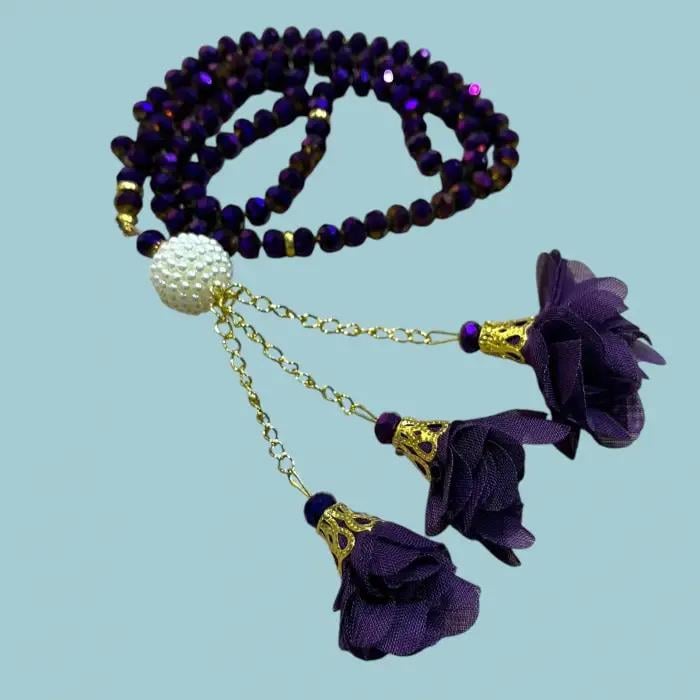 99'lu Büyük Boy Gül Püsküllü Kristal Tesbih(tsp03-12)