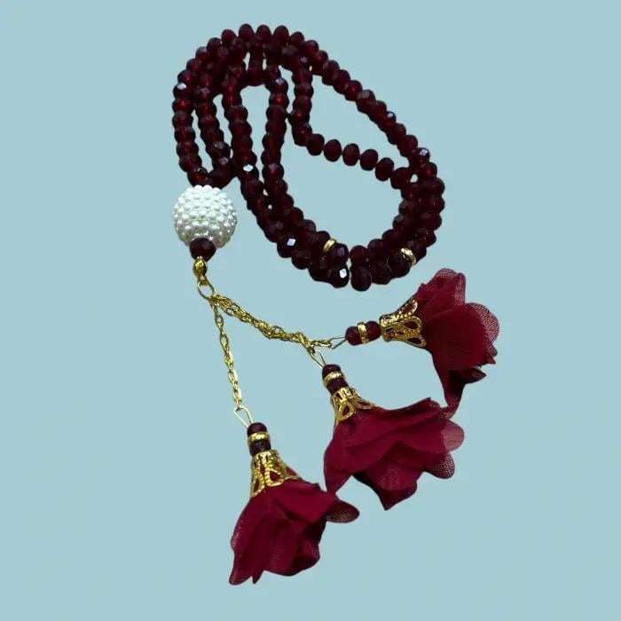 99'lu Büyük Boy Gül Püsküllü Kristal Tesbih(tsp03-13)