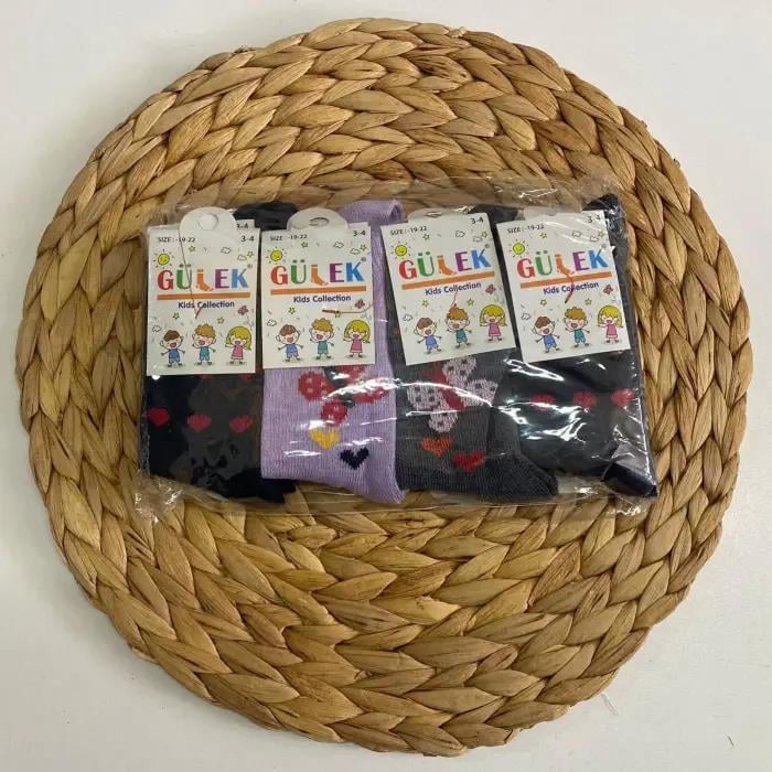 Kız Çocuk Soket Gülek Kız Çocuk Penye Soket Çorap 12'li Paket (Yaş:3-4)