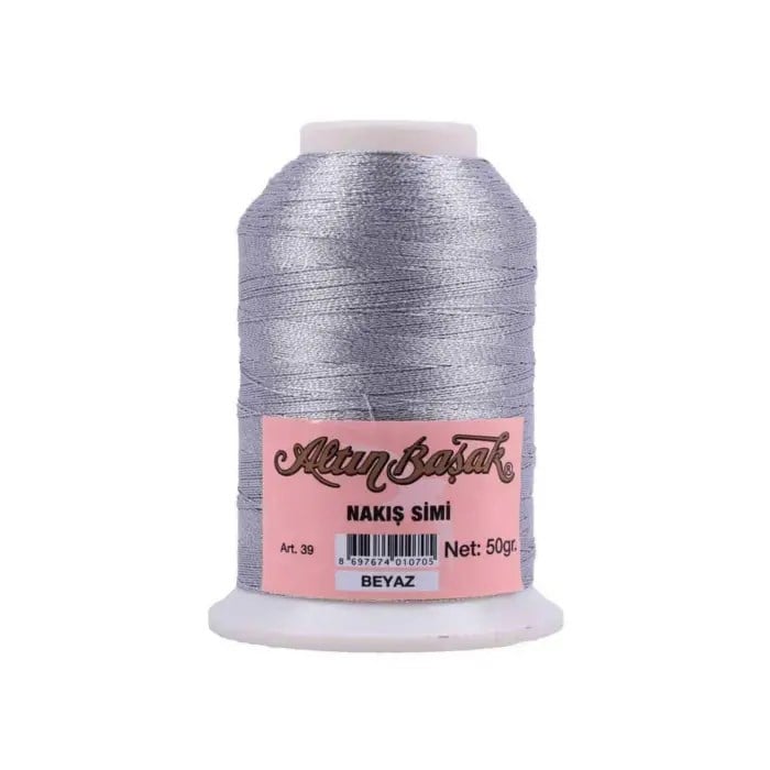 Altınbaşak 50 Gram Simli Nakış İpi İpi Renk:BEYAZ
