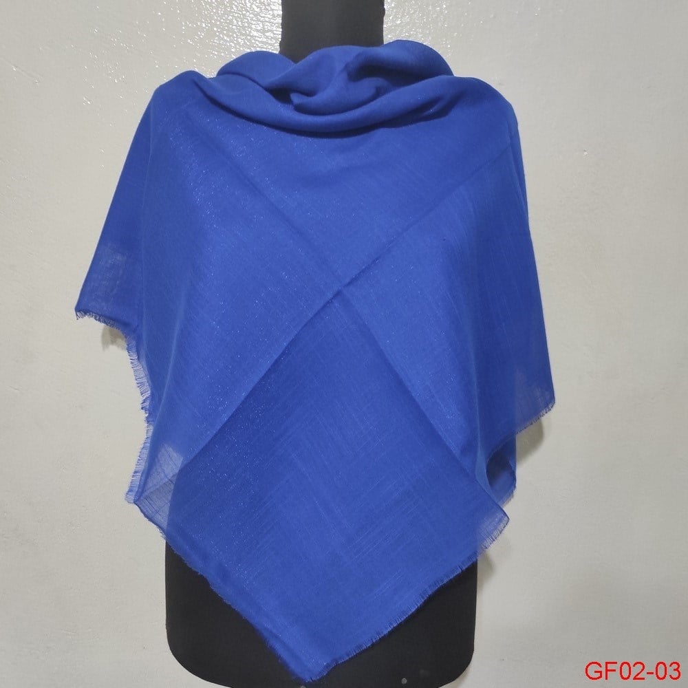 Düz Renk Simli Flamlı Eşarp (gf02-03)