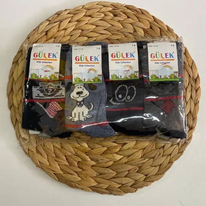 Gülek Erkek Çocuk Penye Soket Çorap 12'li Paket (Yaş:7-8)
