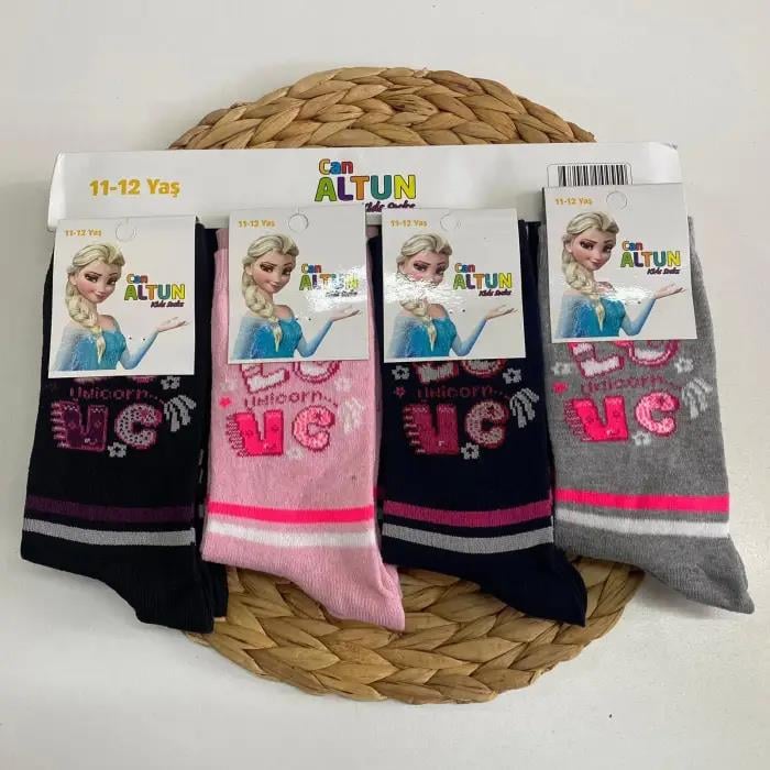 Canaltun Kız Çocuk Penye Soket Çorap 12'li Paket (Yaş:9-10)