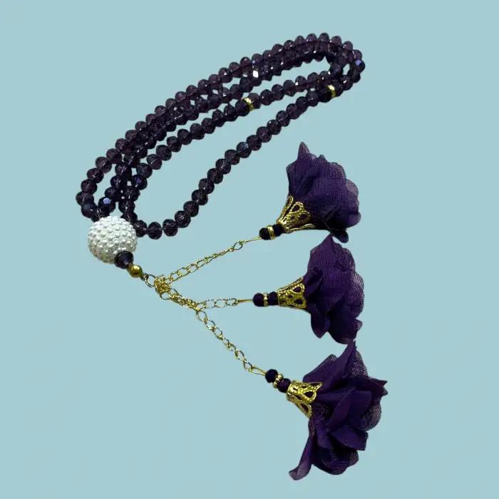 99'lu Büyük Boy Gül Püsküllü Kristal Tespih(tsp03-04)