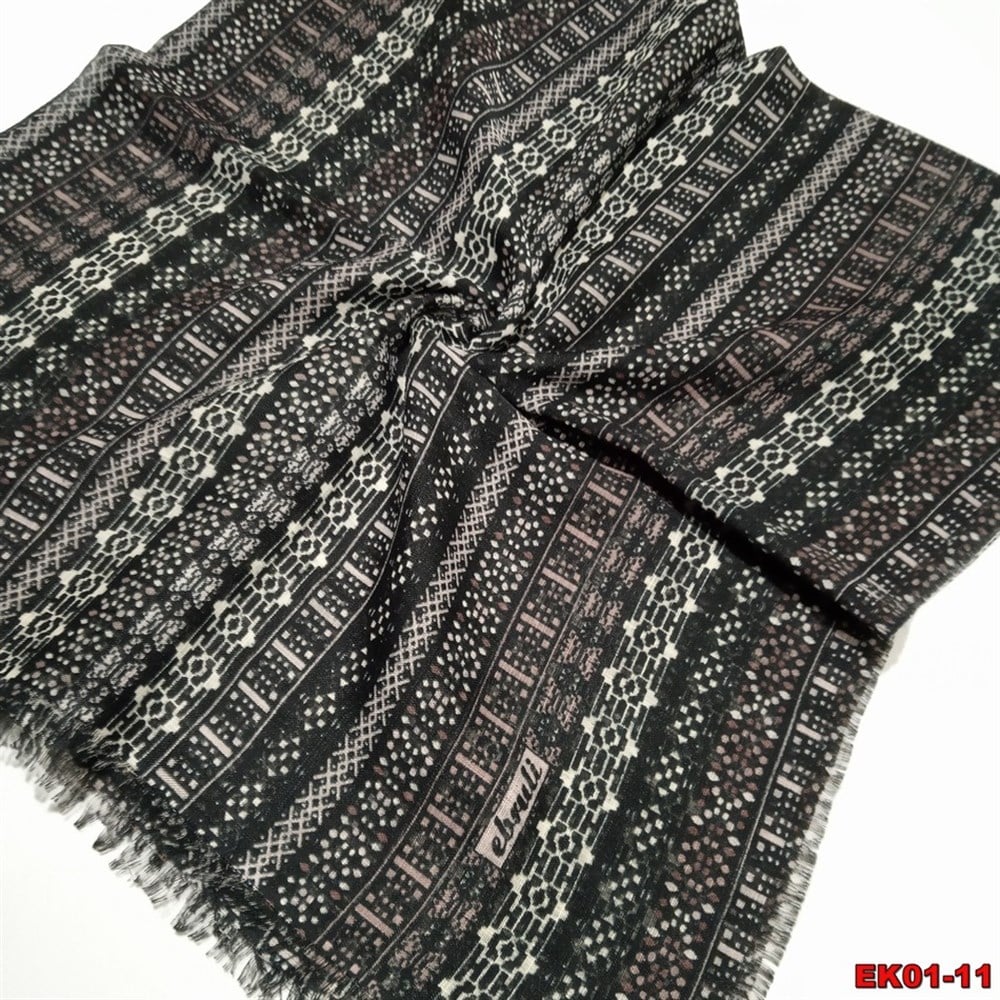 Ebruli Flamlı Coton Eşarp