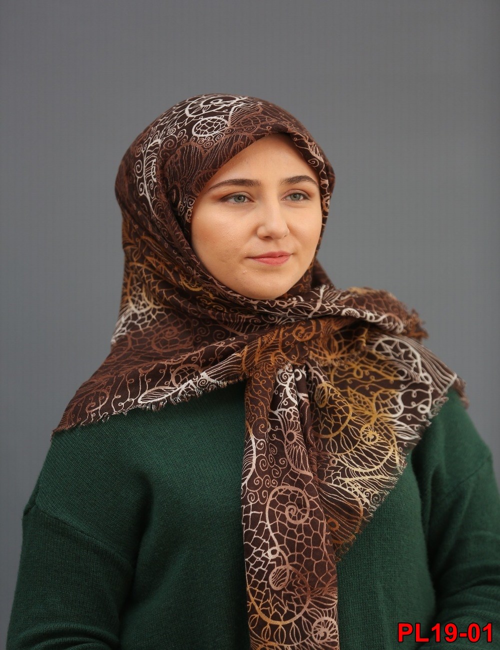 Elmina Flamlı Coton Eşarp(19-01)