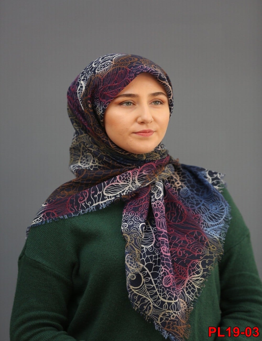 Elmina Flamlı Coton Eşarp(19-03)