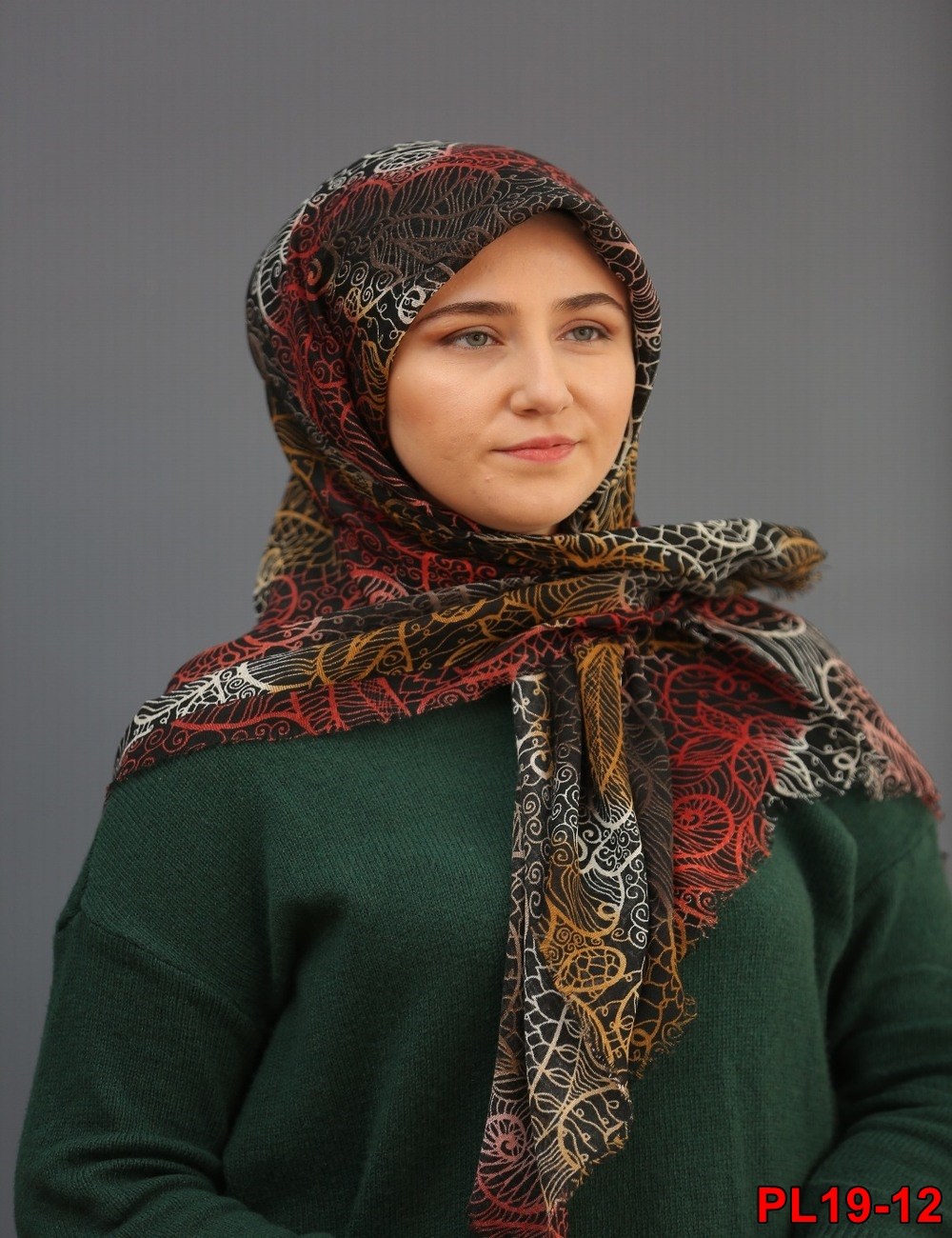 Elmina Flamlı Coton Eşarp(19-12)
