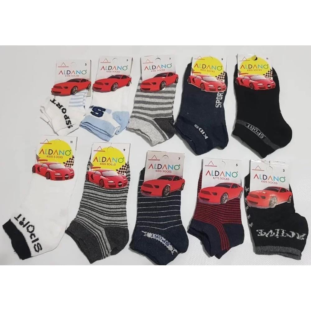 Erkek çocuk patik çorap karışık (12 çift) 9 Yaş