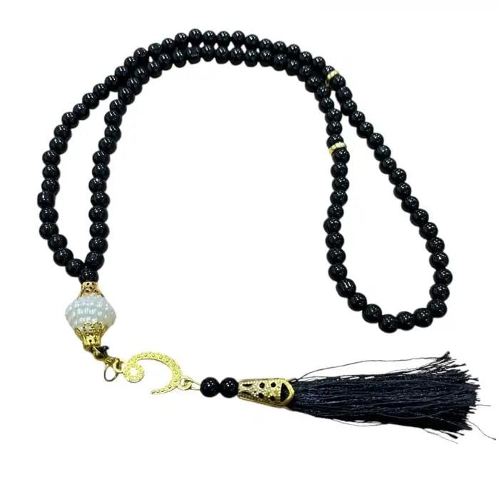 Siyah Püsküllü İnci Tespih(tsp02-09)