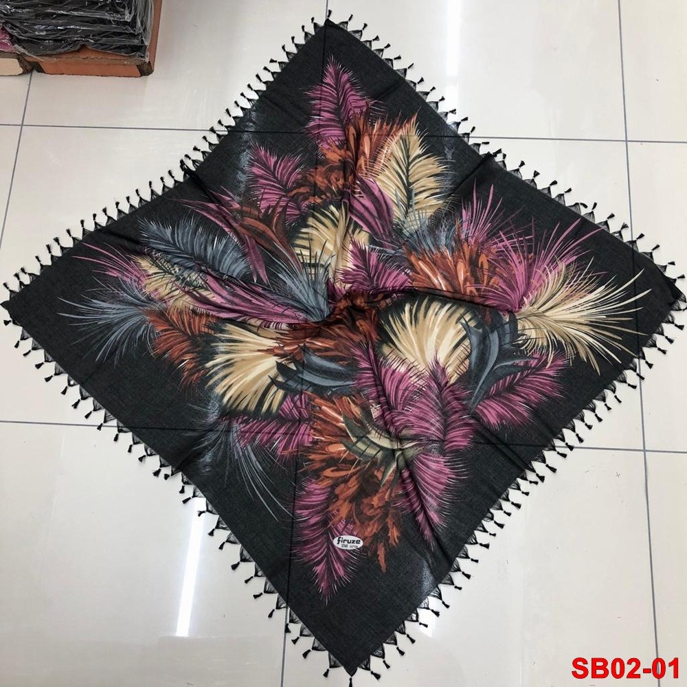 Firuze Boncuklu Cotton Eşarp(sb02-01)