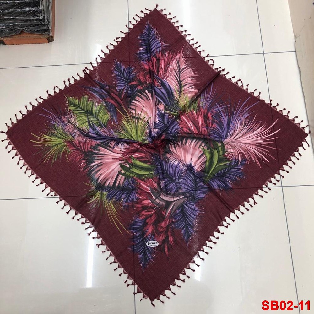 Firuze Boncuklu Cotton Eşarp(sb02-11)