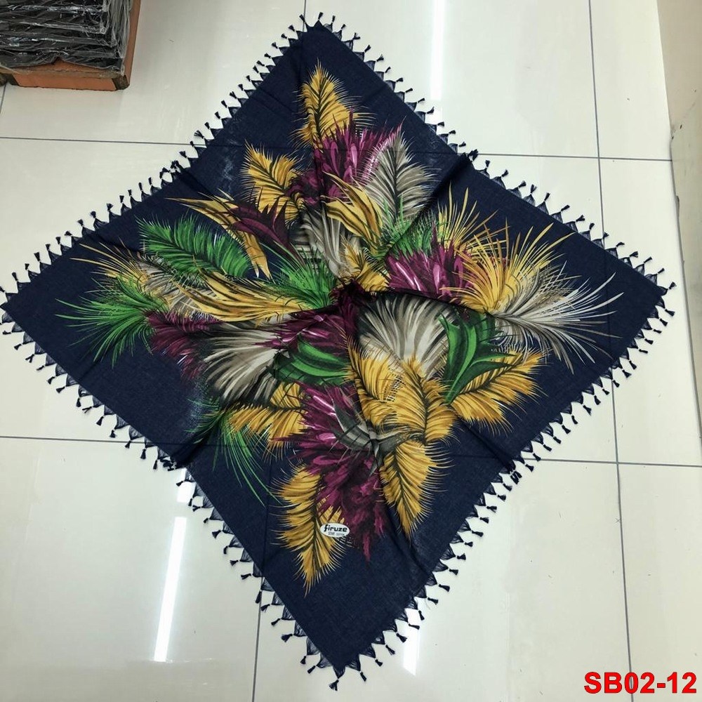 Firuze Boncuklu Cotton Eşarp(sb02-12)