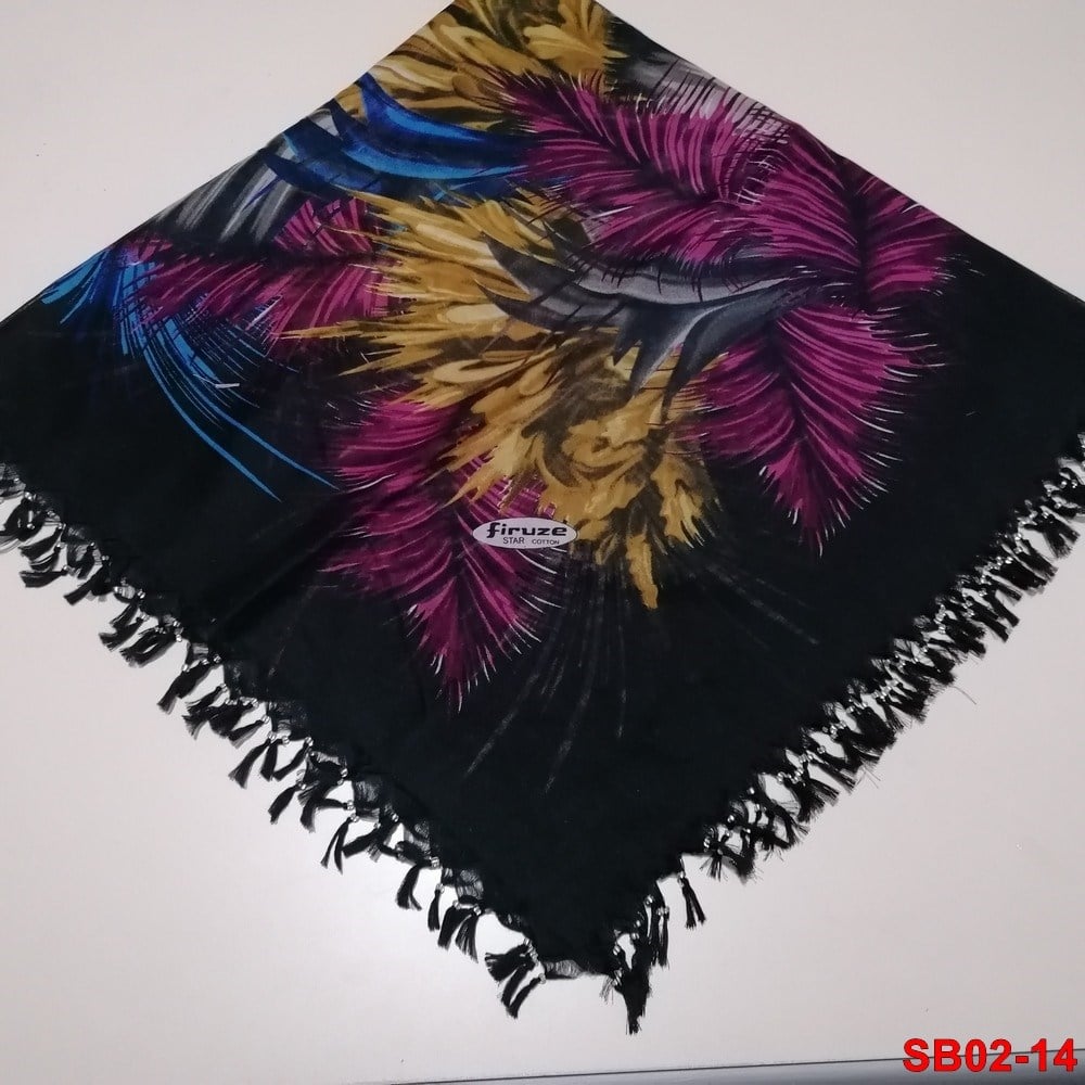 Firuze Boncuklu Cotton Eşarp(sb02-14)