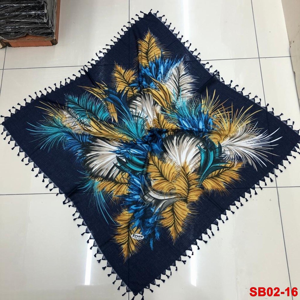 Firuze Boncuklu Cotton Eşarp(sb02-16)