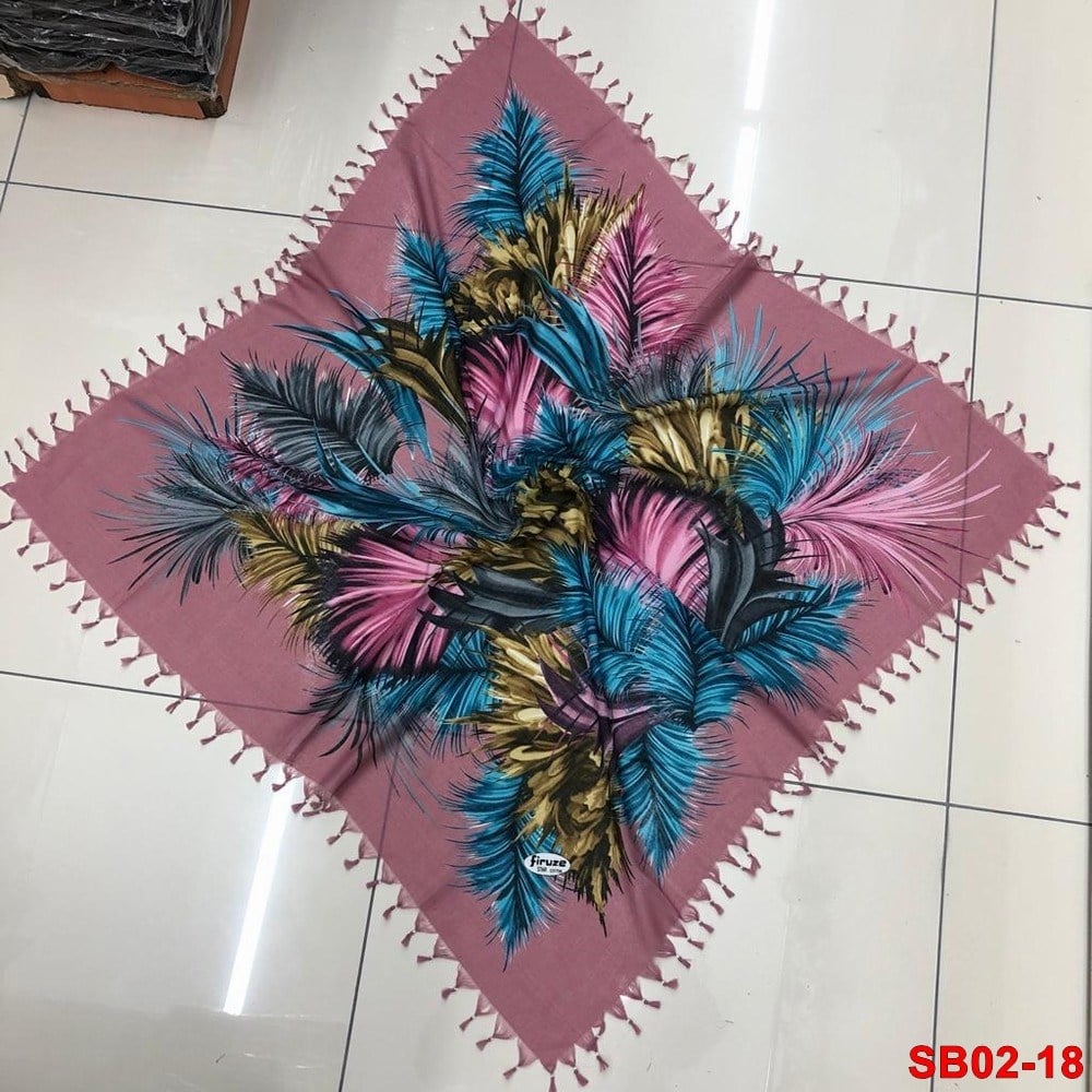 Firuze Boncuklu Cotton Eşarp(sb02-18)
