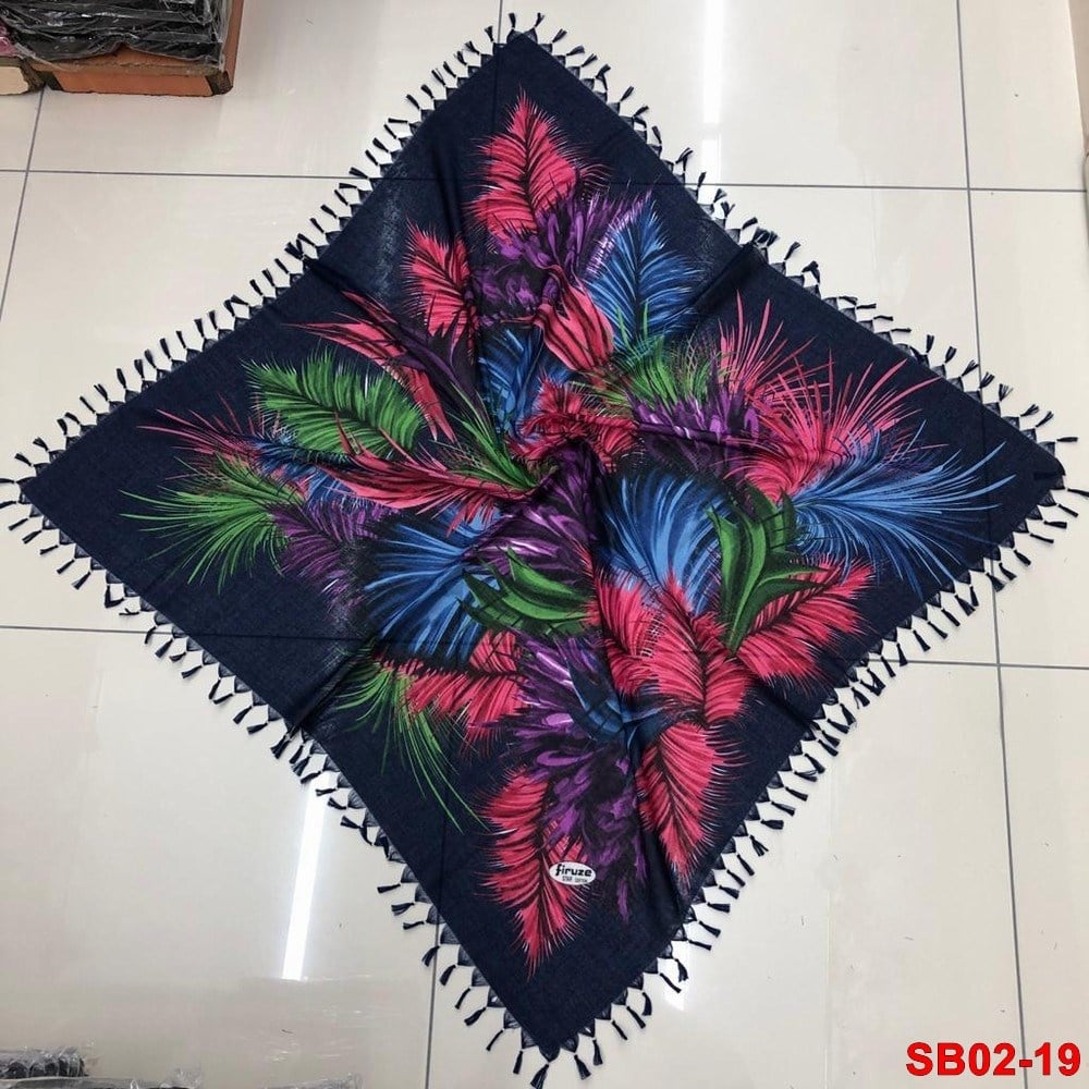 Firuze Boncuklu Cotton Eşarp(sb02-19)