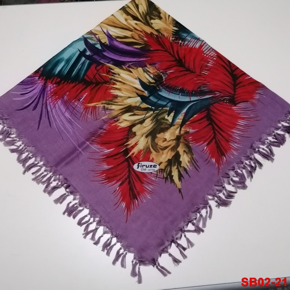 Firuze Boncuklu Cotton Eşarp(sb02-21)