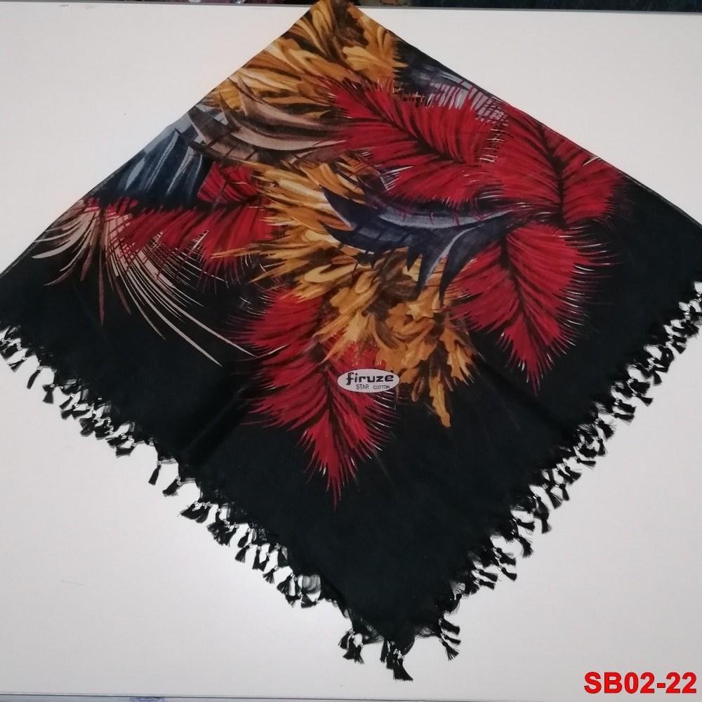 Firuze Boncuklu Cotton Eşarp(sb02-22)