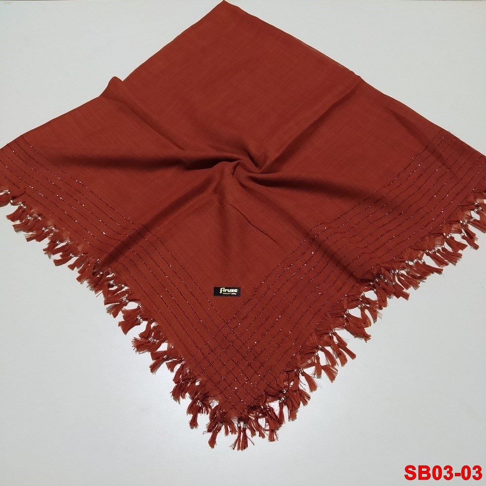 Firuze Boncuklu Cotton Eşarp(sb03-03)
