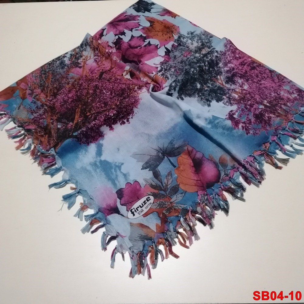 Firuze Boncuklu Cotton Eşarp(sb04-10)