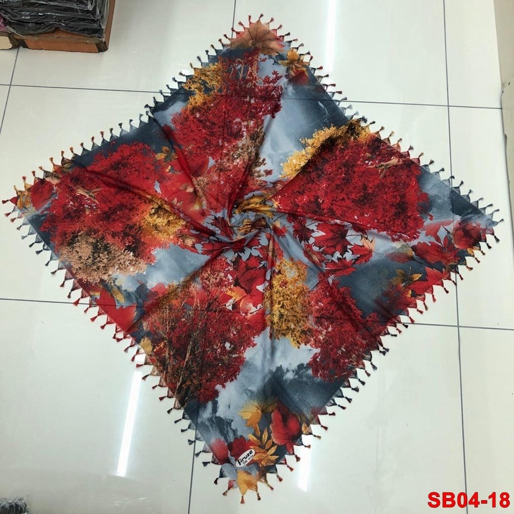 Firuze Boncuklu Cotton Eşarp(sb04-18)