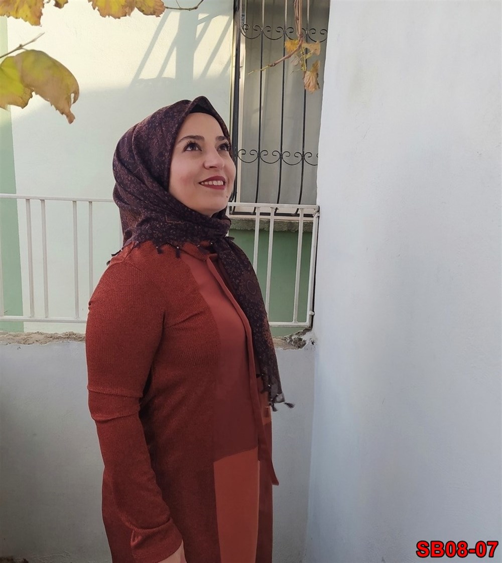 Firuze Boncuklu Cotton Eşarp(sb08-07)