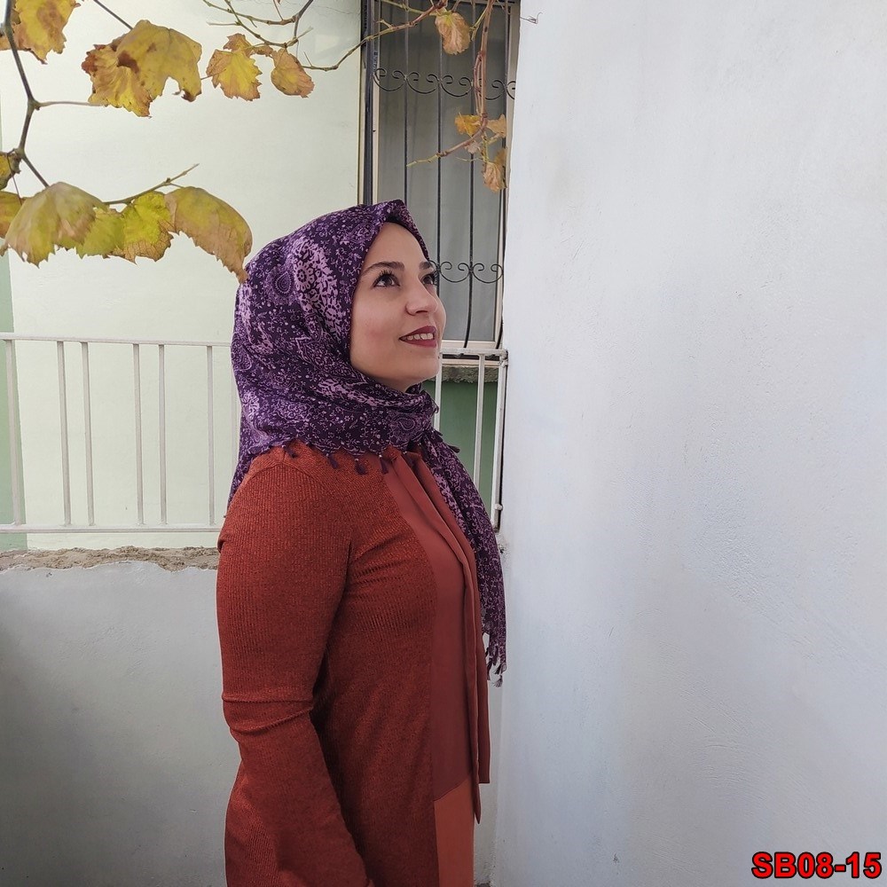 Firuze Boncuklu Cotton Eşarp(sb08-15)