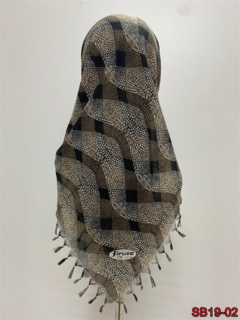Firuze Boncuklu Cotton Eşarp(sb19-02)