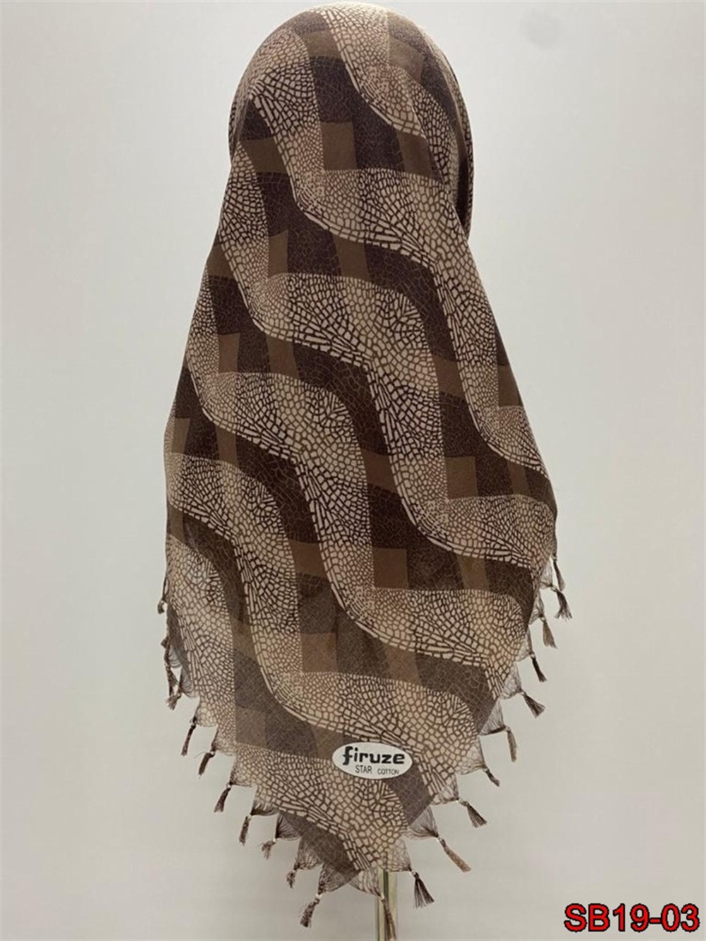 Firuze Boncuklu Cotton Eşarp(sb19-03)