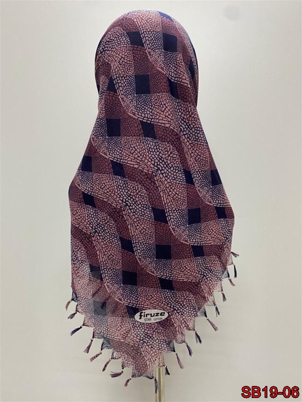 Firuze Boncuklu Cotton Eşarp(sb19-06)