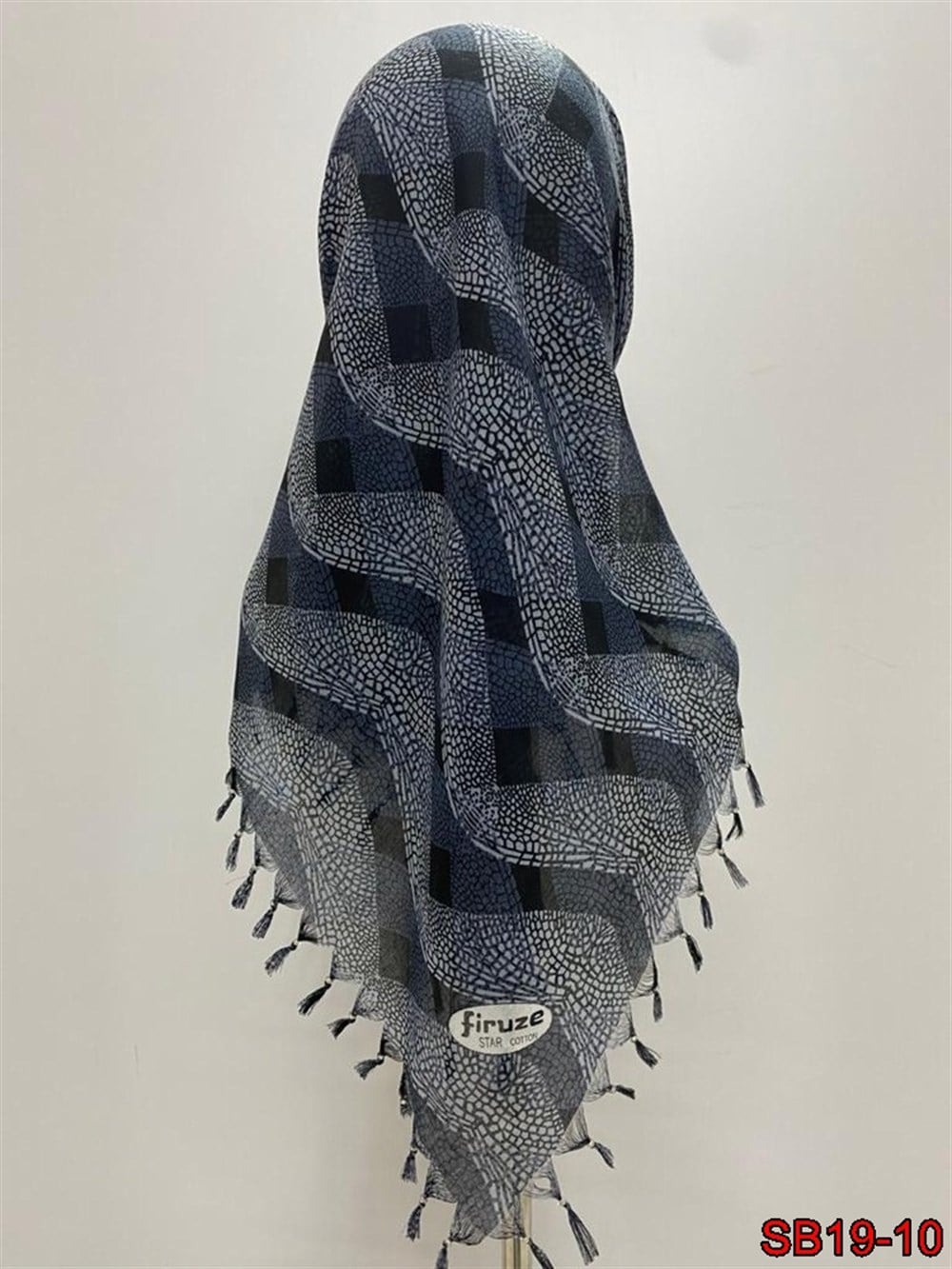 Firuze Boncuklu Cotton Eşarp(sb19-10)