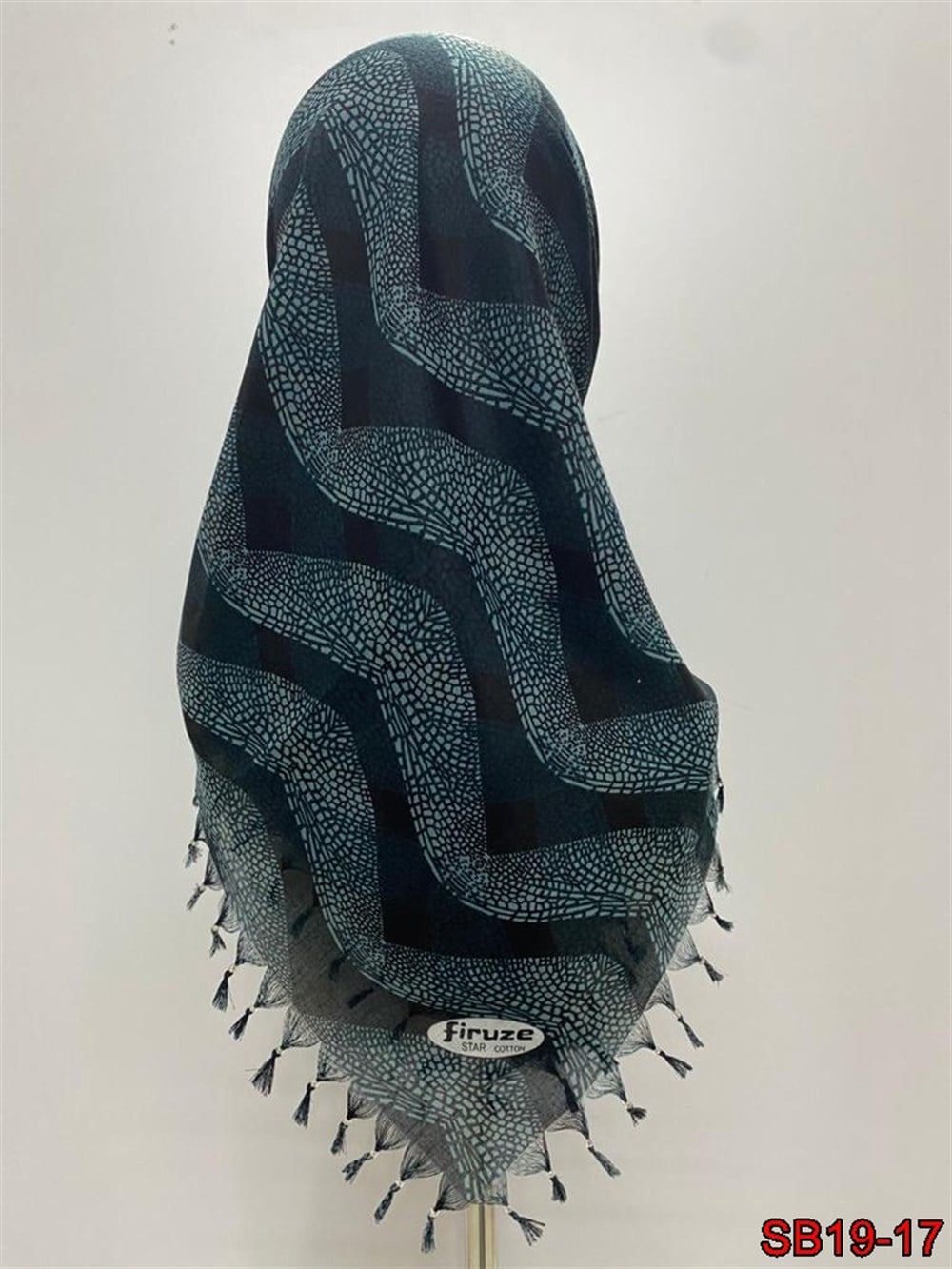 Firuze Boncuklu Cotton Eşarp(sb19-17)