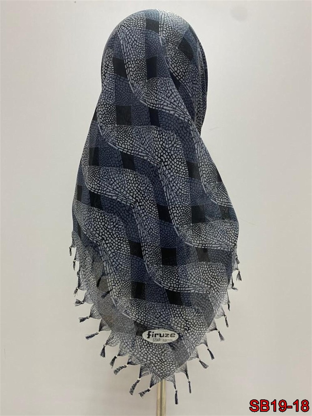 Firuze Boncuklu Cotton Eşarp(sb19-18)