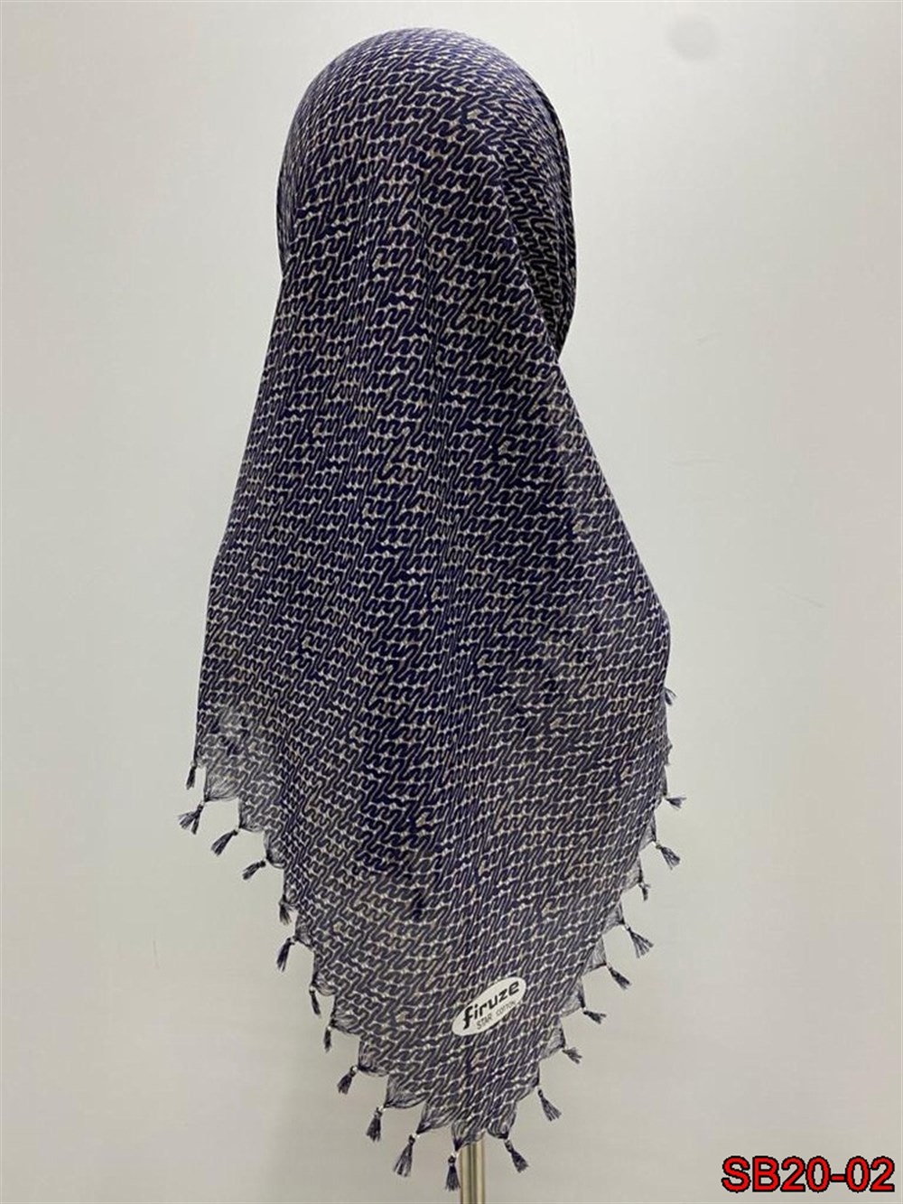 Firuze Boncuklu Cotton Eşarp(sb20-02)