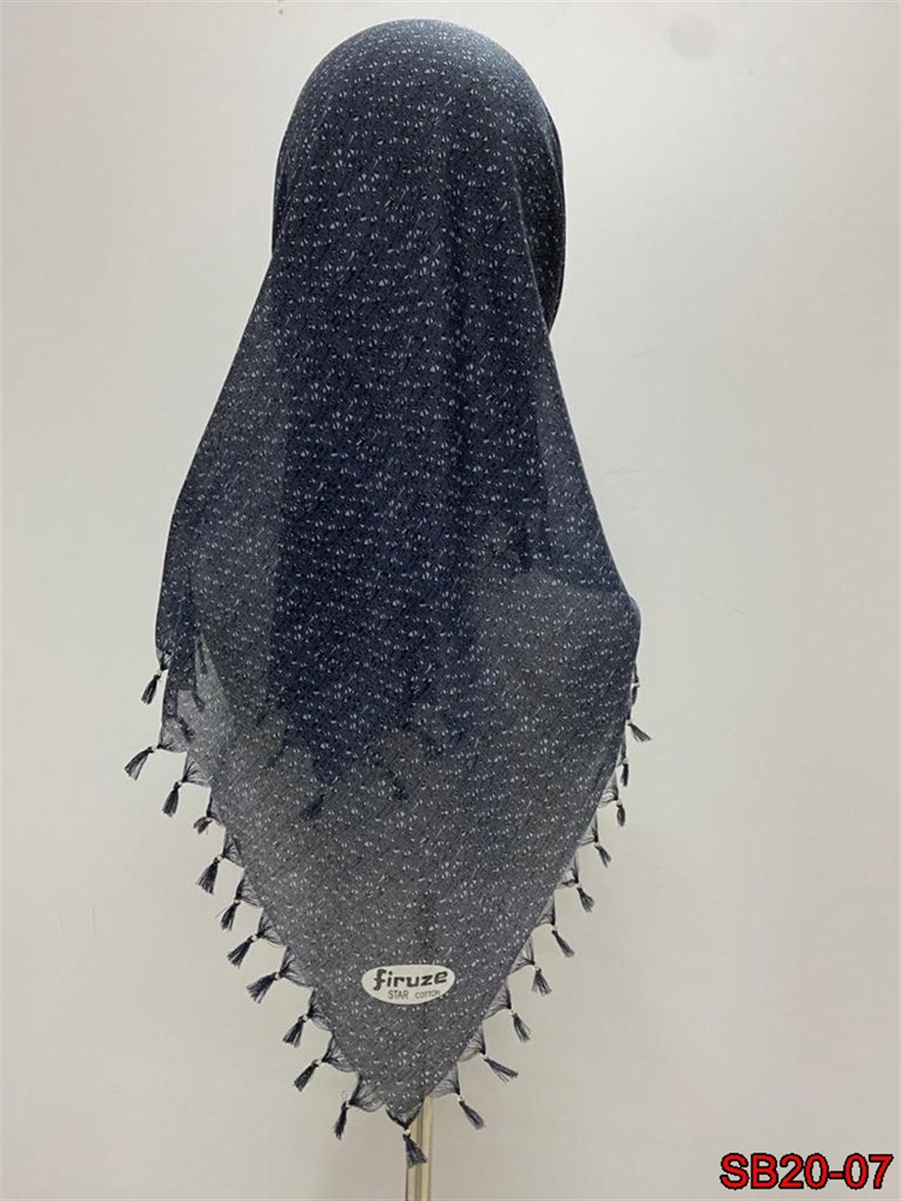 Firuze Boncuklu Cotton Eşarp(sb20-07)