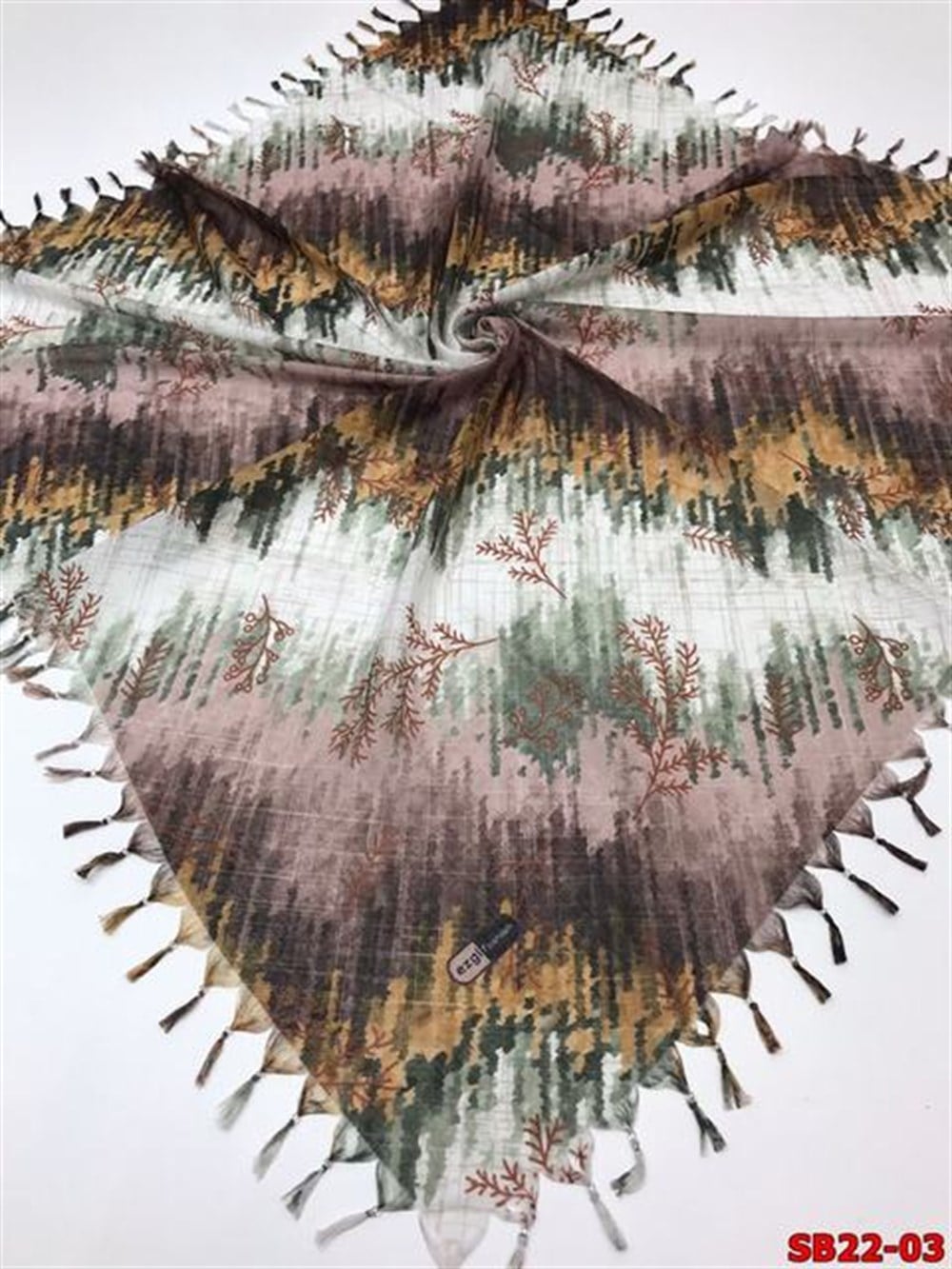 Firuze Boncuklu Cotton Eşarp(sb22-03)