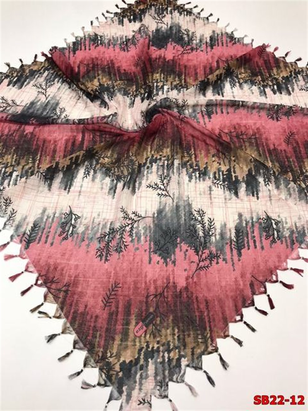 Firuze Boncuklu Cotton Eşarp(sb22-12)