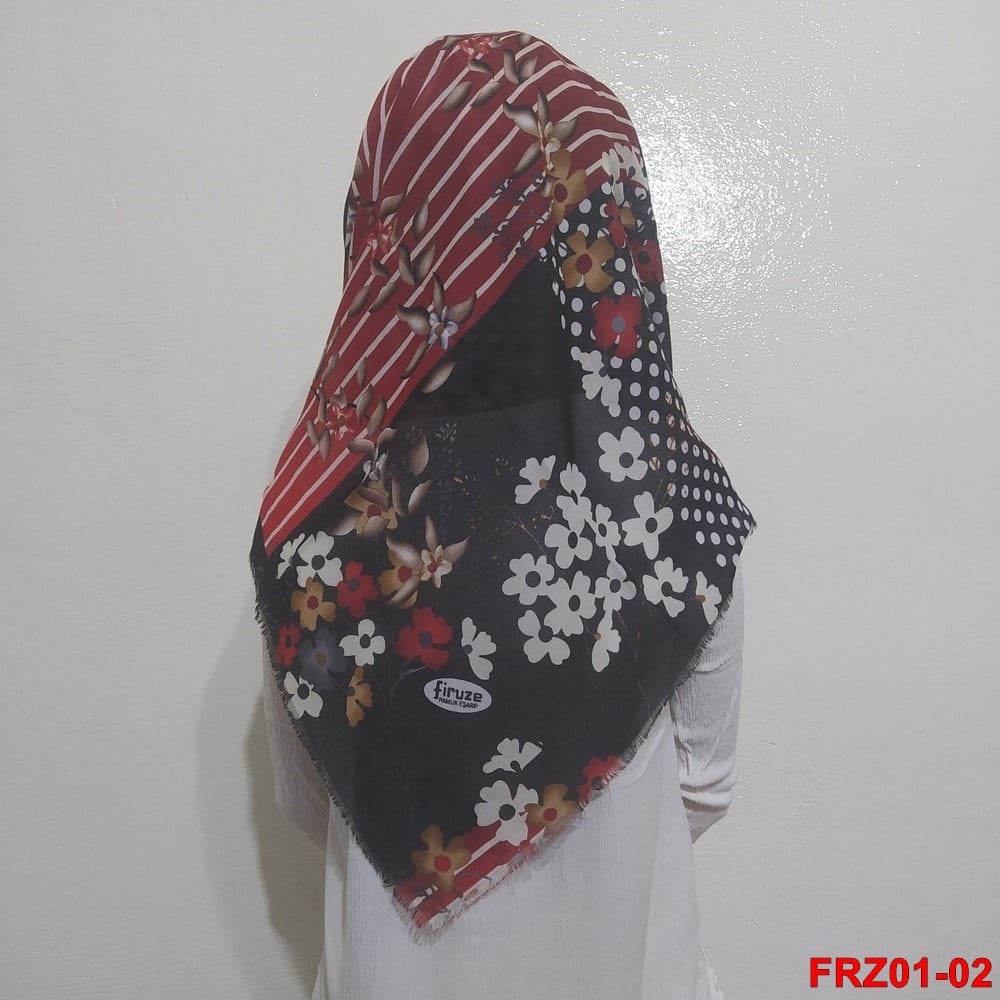 Firuze Flamlı Cotton Eşarp (frz01-02)