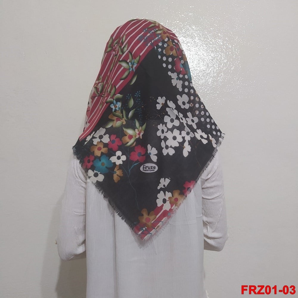 Firuze Flamlı Cotton Eşarp (frz01-03)
