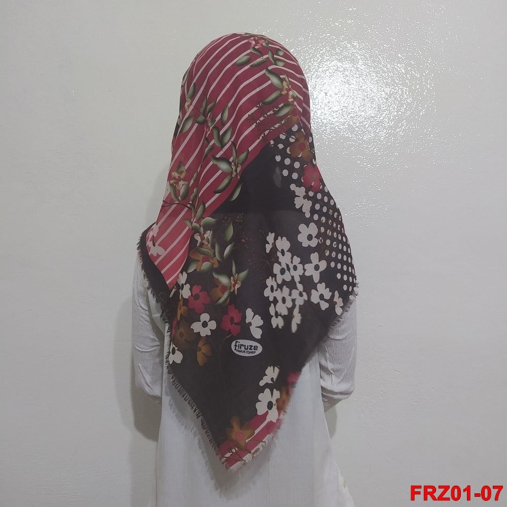 Firuze Flamlı Cotton Eşarp (frz01-07)