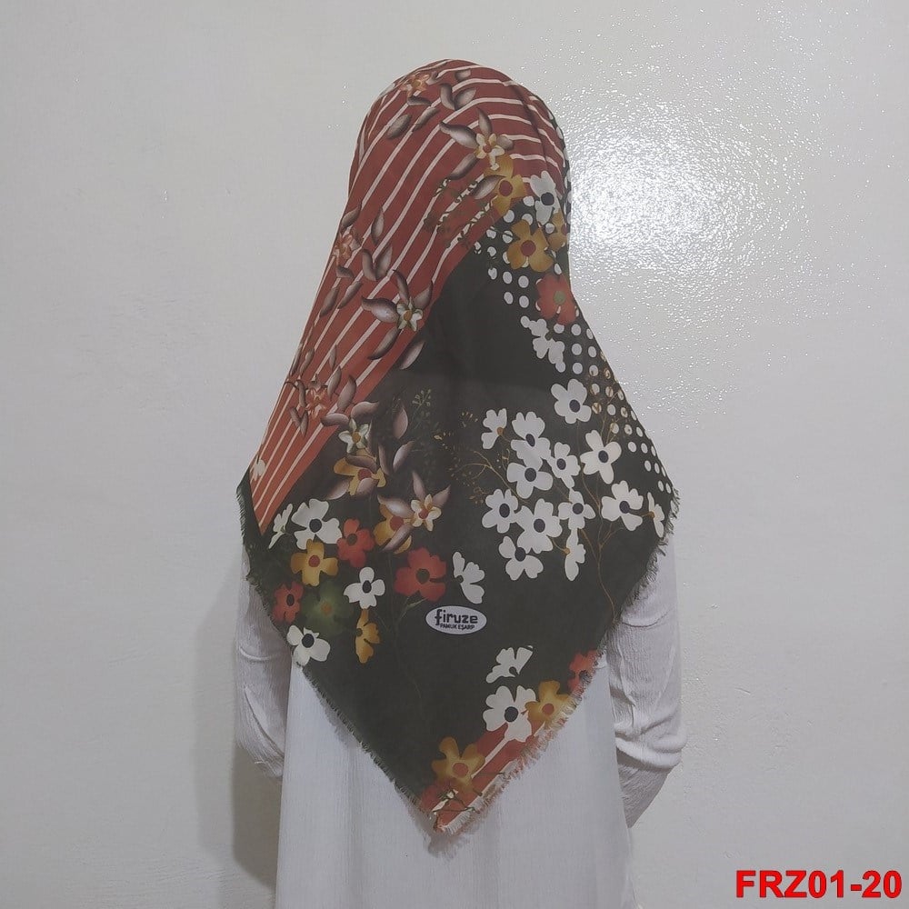 Firuze Flamlı Cotton Eşarp (frz01-20)