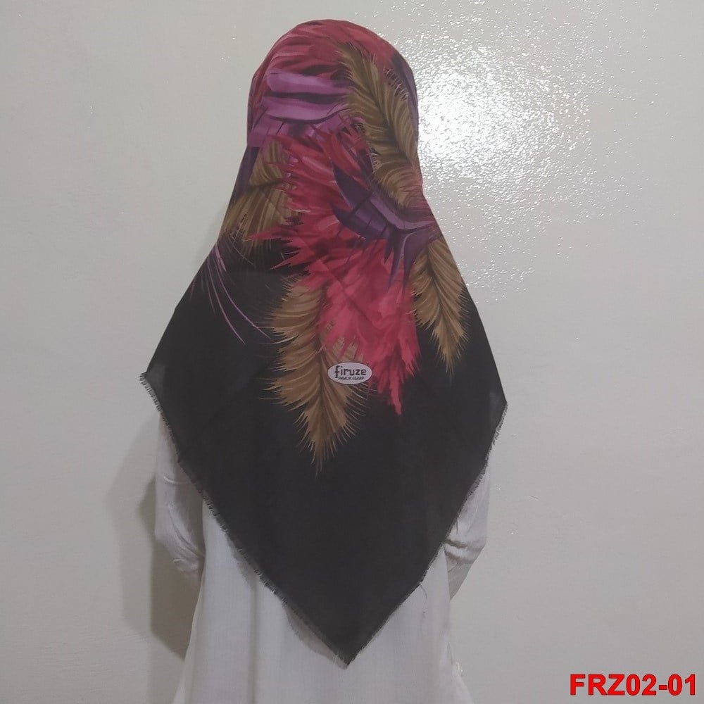 Firuze Flamlı Cotton Eşarp (frz02-01)