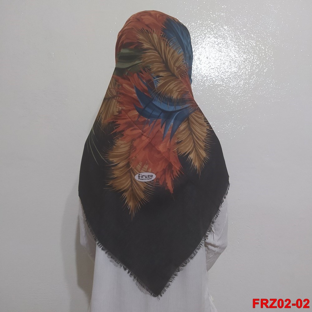 Firuze Flamlı Cotton Eşarp (frz02-02)