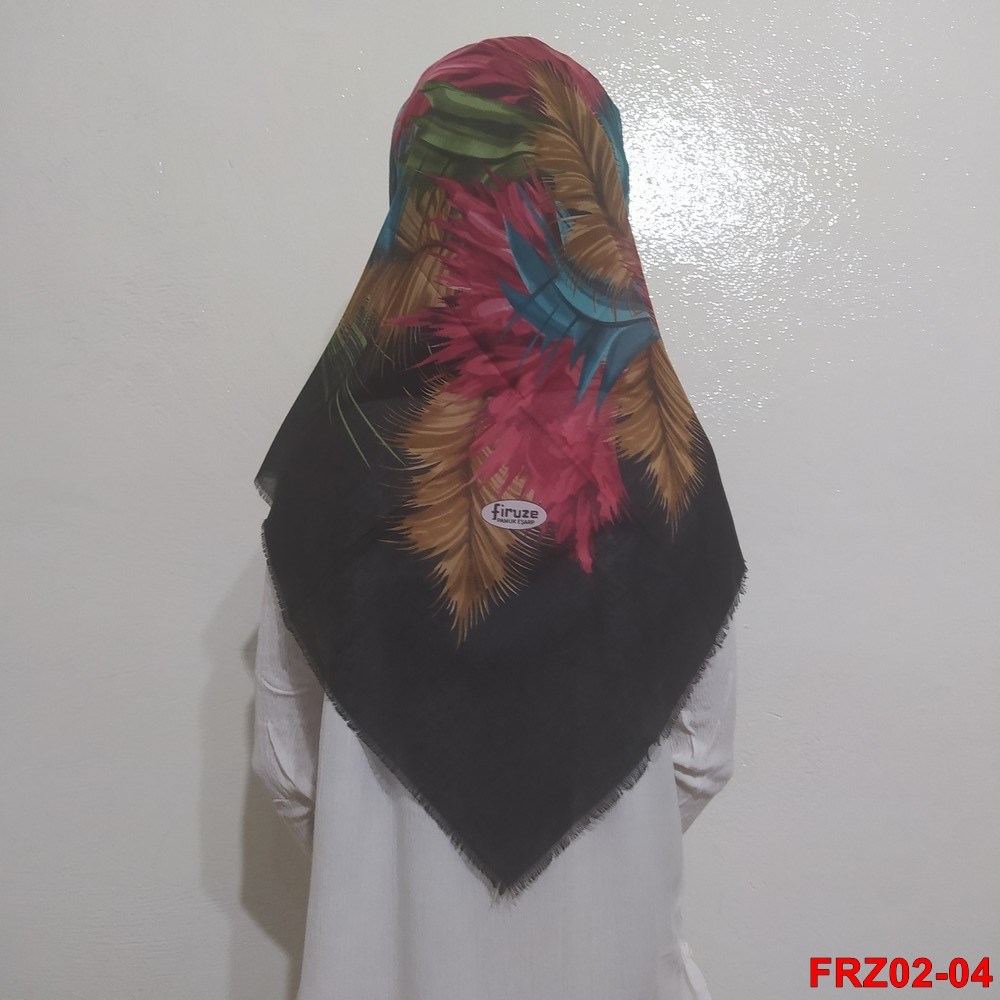 Firuze Flamlı Cotton Eşarp (frz02-04)