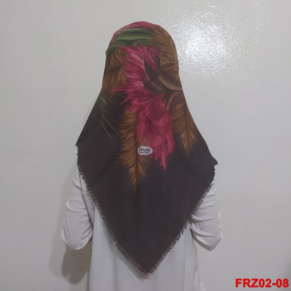 Firuze Flamlı Cotton Eşarp (frz02-08)